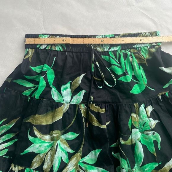 Lauren Ralph Lauren Fern Leaf Exotic Print Cotton Casual Midi Tiered Skirt Small - Picture 13 of 14
